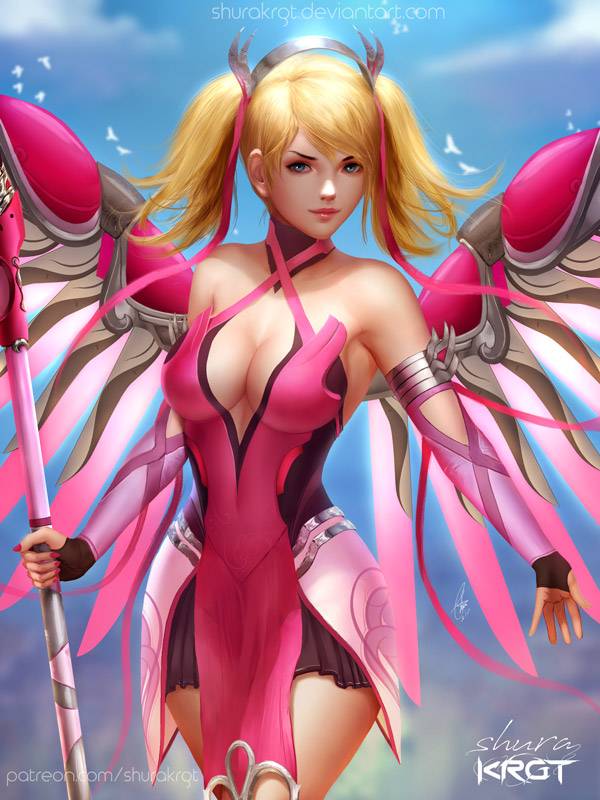 mercy (overwatch)+pink mercy