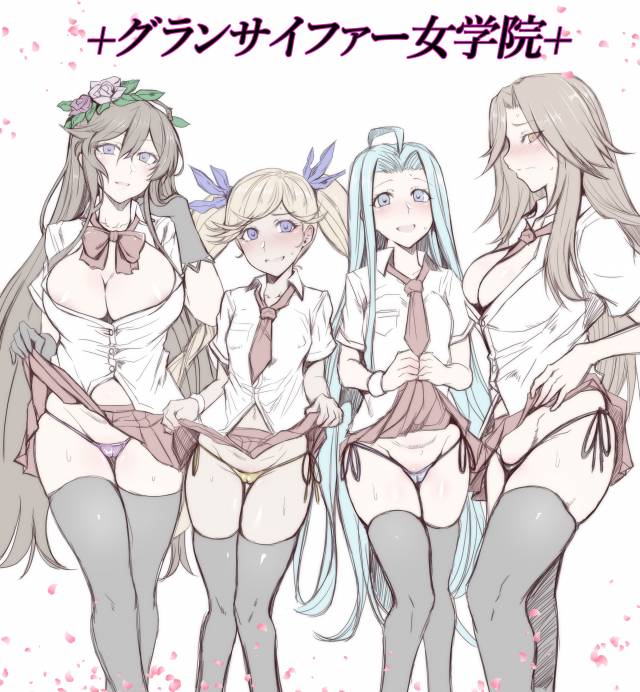 catalina (granblue fantasy)+io euclase+lyria (granblue fantasy)+rosetta (granblue fantasy)