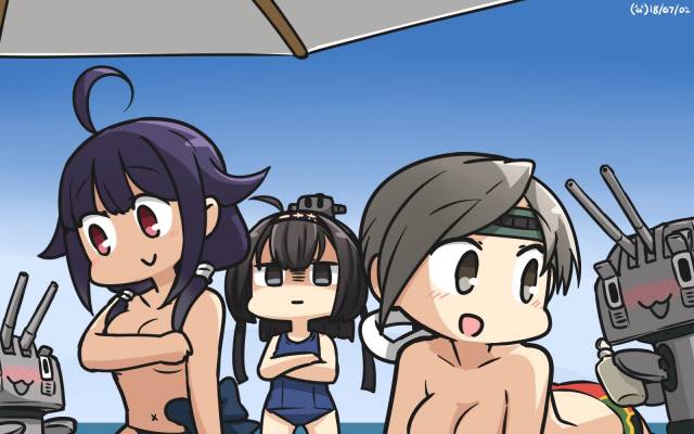 akizuki (kantai collection)+chitog- (kantai collection)+cho-10cm-hou-chan+taigeg- (kantai collection)