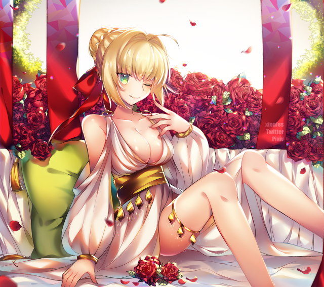 artoria pendragon (all)+nero claudius (fate)+nero claudius (fate) (all)+saber