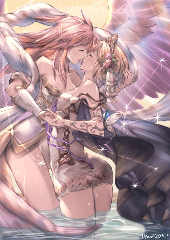 europa (granblue fantasy)+gabriel (granblue fantasy)