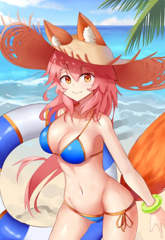 tamamo (fate) (all)+tamamo no mae (swimsuit lancer) (fate)