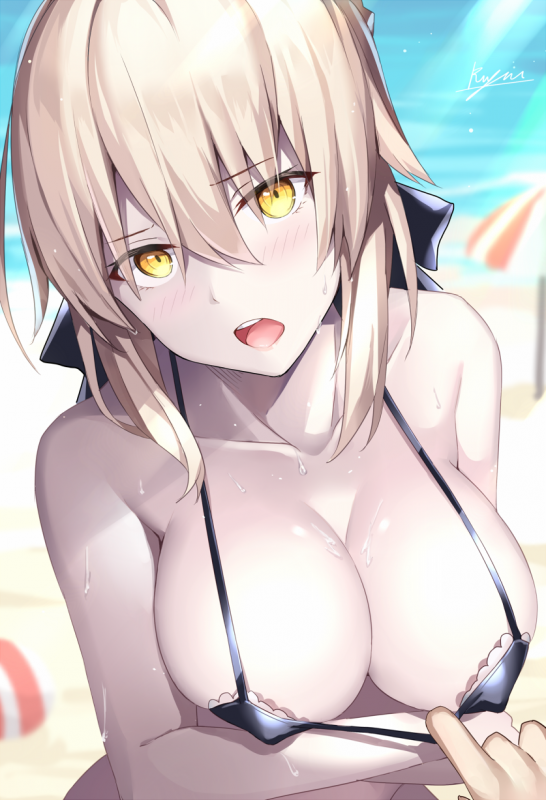 artoria pendragon (all)+artoria pendragon (swimsuit rider alter)