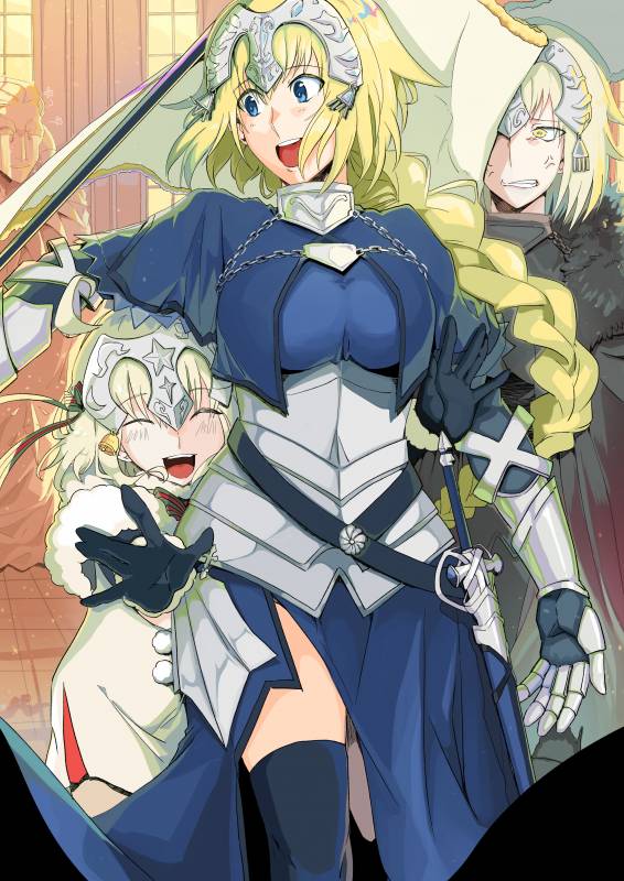 caster (fate zero)+jeanne d'arc (alter) (fate)+jeanne d'arc (fate)+jeanne d'arc (fate) (all)+jeanne d'arc alter santa lily