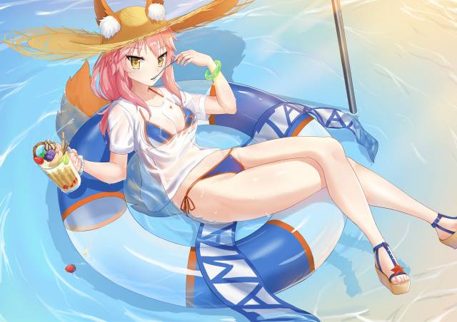 tamamo (fate) (all)+tamamo no mae (swimsuit lancer) (fate)