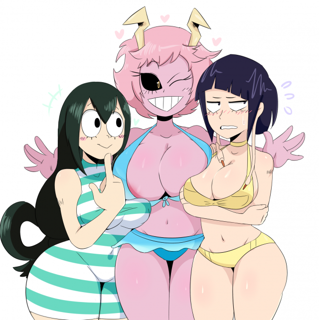 ashido mina+asui tsuyu+jirou kyouka