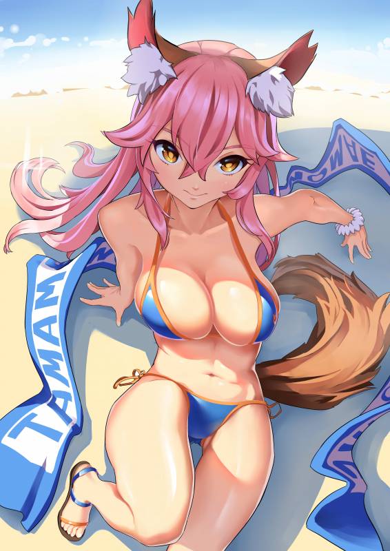 tamamo (fate) (all)+tamamo no mae (swimsuit lancer) (fate)