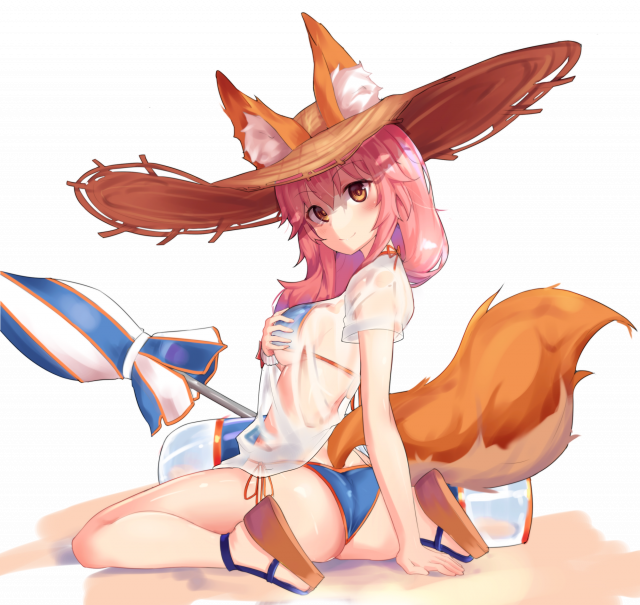 tamamo (fate) (all)+tamamo no mae (swimsuit lancer) (fate)