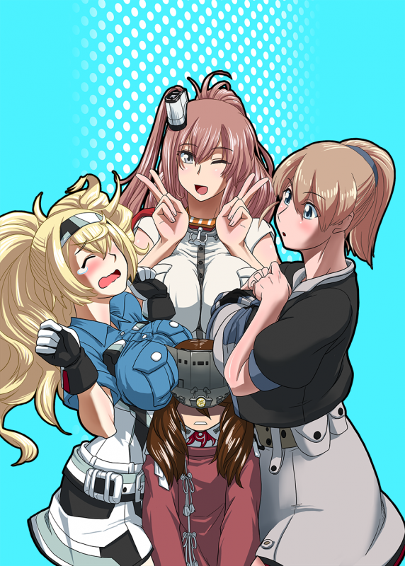 gambier bay (kantai collection)+intrepid (kantai collection)+ryuujou (kantai collection)+saratoga (kantai collection)