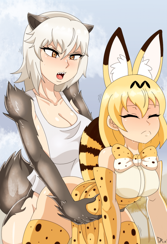 serval (kemono friends)+uzaki hitomi