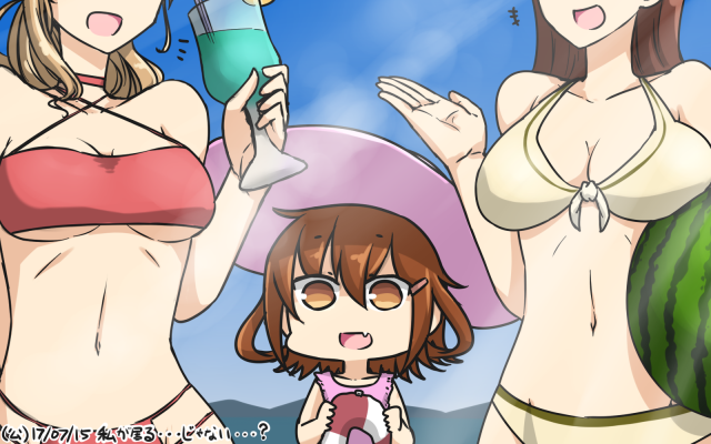 ikazuchi (kantai collection)+littorio (kantai collection)+ooi (kantai collection)