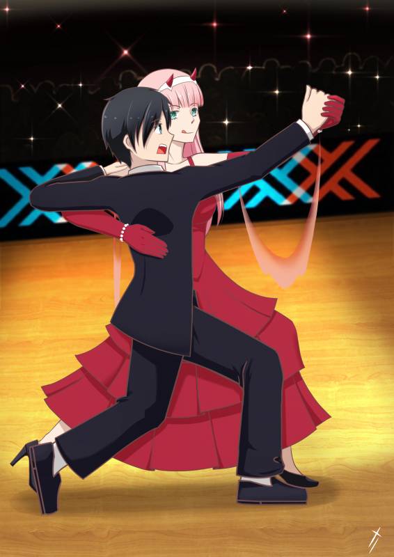 hiro (darling in the franxx)+zero two (darling in the franxx)