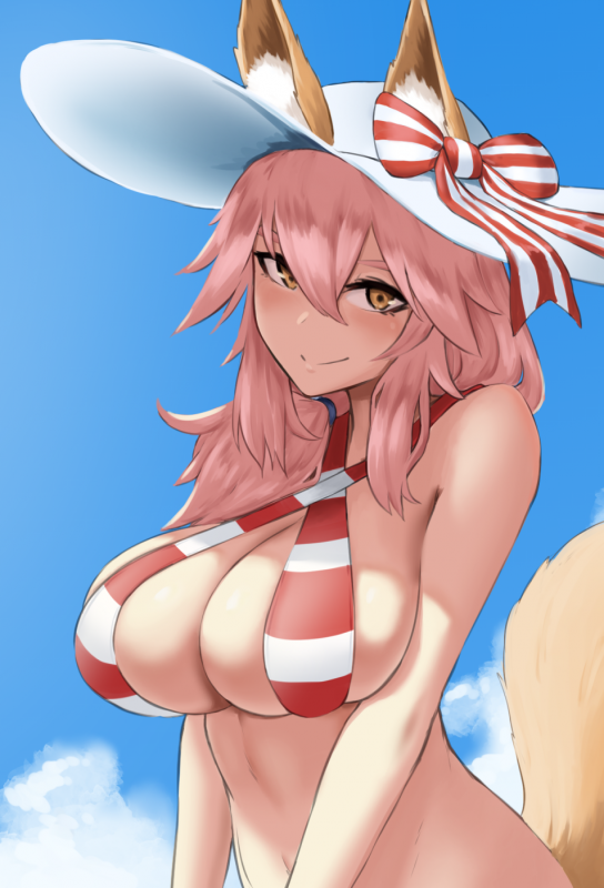 nero claudius (fate) (all)+nero claudius (swimsuit caster) (fate)+tamamo (fate) (all)+tamamo no mae (fate)