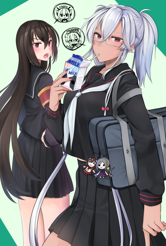 kiyoshimo (kantai collection)+musashi (kantai collection)+nagato (kantai collection)+yamato (kantai collection)