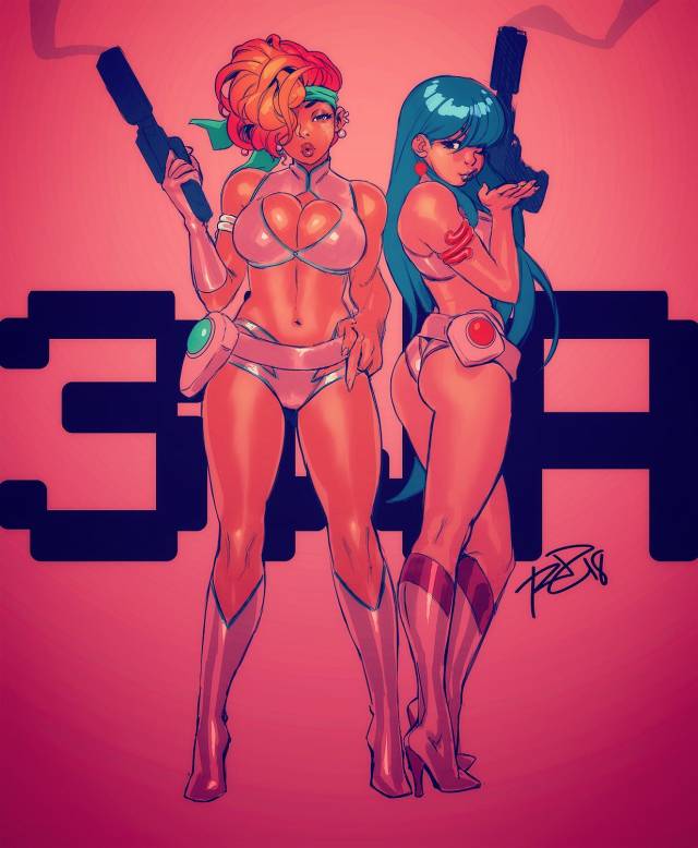 kei (dirty pair)+yuri (dirty pair)