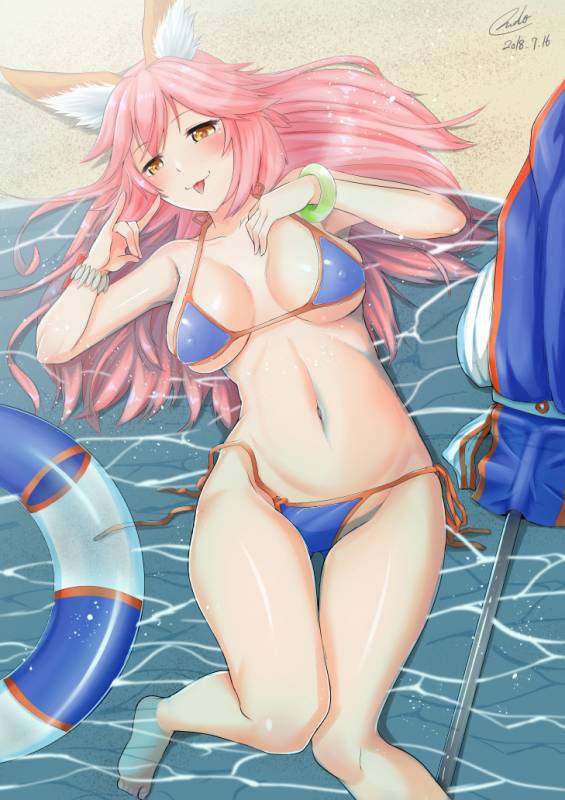 tamamo (fate) (all)+tamamo no mae (swimsuit lancer) (fate)