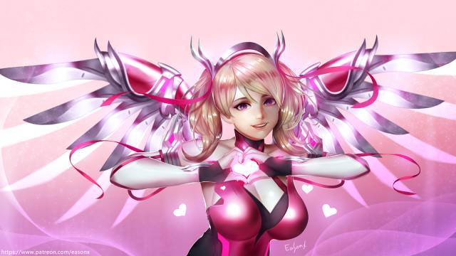 mercy (overwatch)+pink mercy