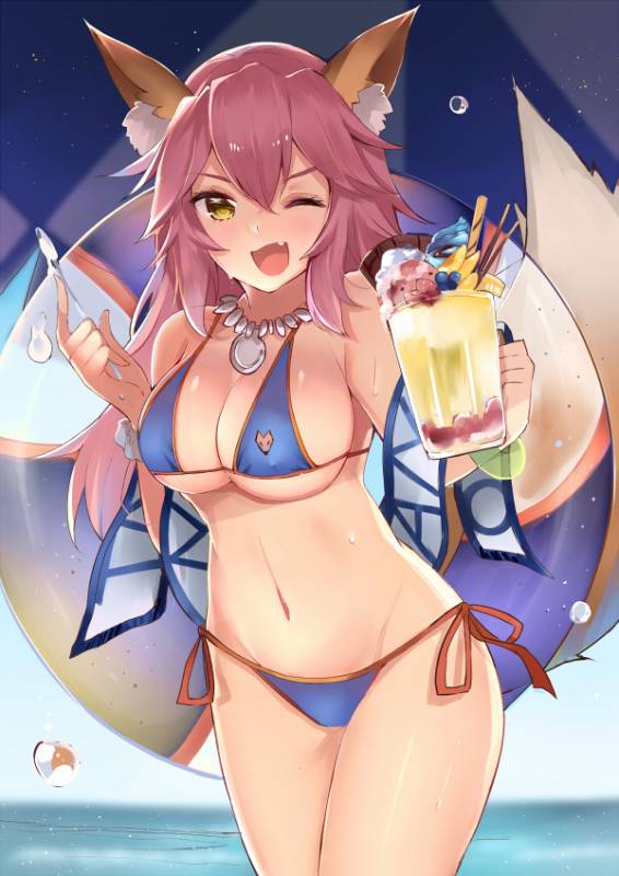 tamamo (fate) (all)+tamamo no mae (swimsuit lancer) (fate)