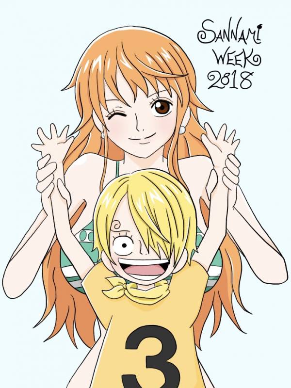 nami (one piece)+sanji