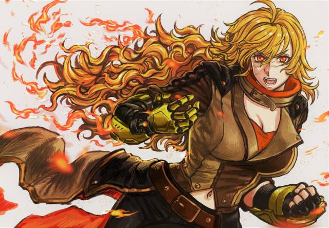 ember celica (rwby)+yang xiao long