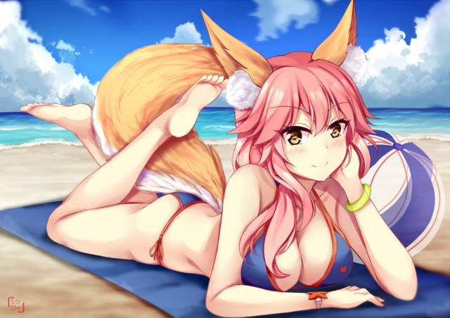 tamamo (fate) (all)+tamamo no mae (swimsuit lancer) (fate)