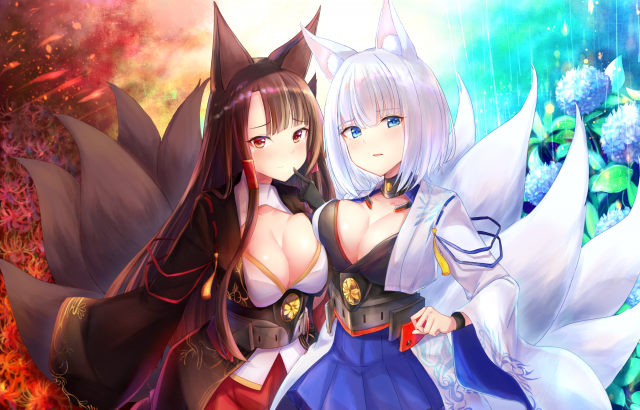 akagi (azur lane)+kaga (azur lane)