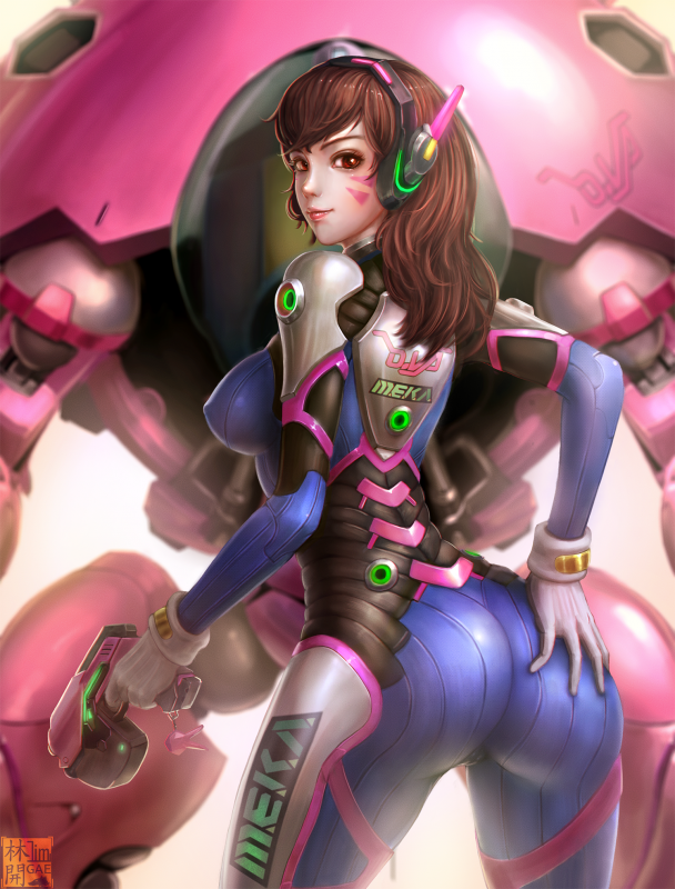 d.va (overwatch)+meka (overwatch)