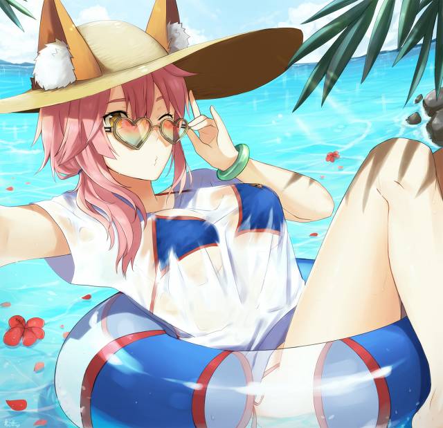 tamamo (fate) (all)+tamamo no mae (swimsuit lancer) (fate)