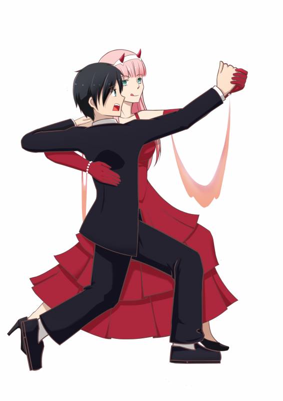 hiro (darling in the franxx)+zero two (darling in the franxx)