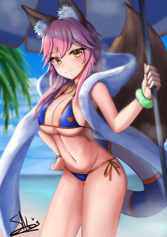 tamamo (fate) (all)+tamamo no mae (swimsuit lancer) (fate)