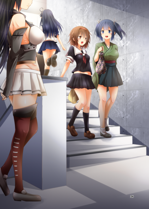 nagato (kantai collection)+shiratsuyu (kantai collection)+souryuu (kantai collection)+ushio (kantai collection)