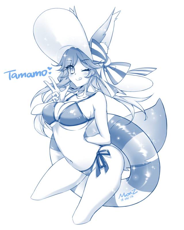 tamamo (fate) (all)+tamamo no mae (swimsuit lancer) (fate)