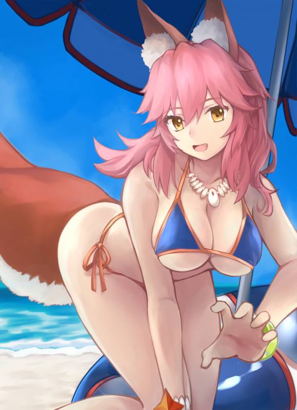 tamamo (fate) (all)+tamamo no mae (swimsuit lancer) (fate)