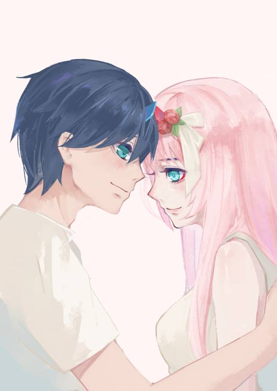 hiro (darling in the franxx)+zero two (darling in the franxx)