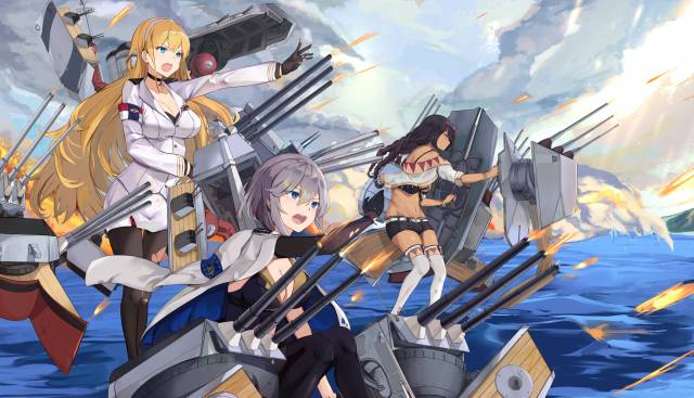 north carolina (azur lane)+south dakota (azur lane)+washington (azur lane)