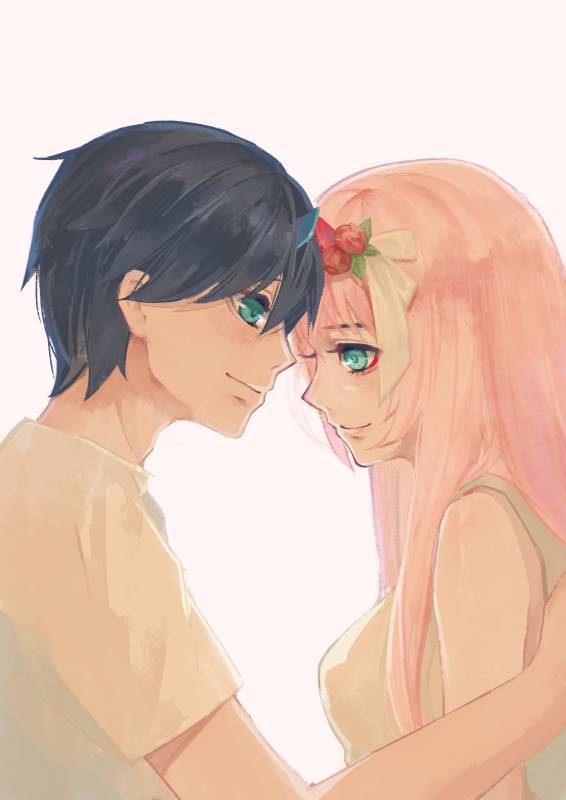 hiro (darling in the franxx)+zero two (darling in the franxx)