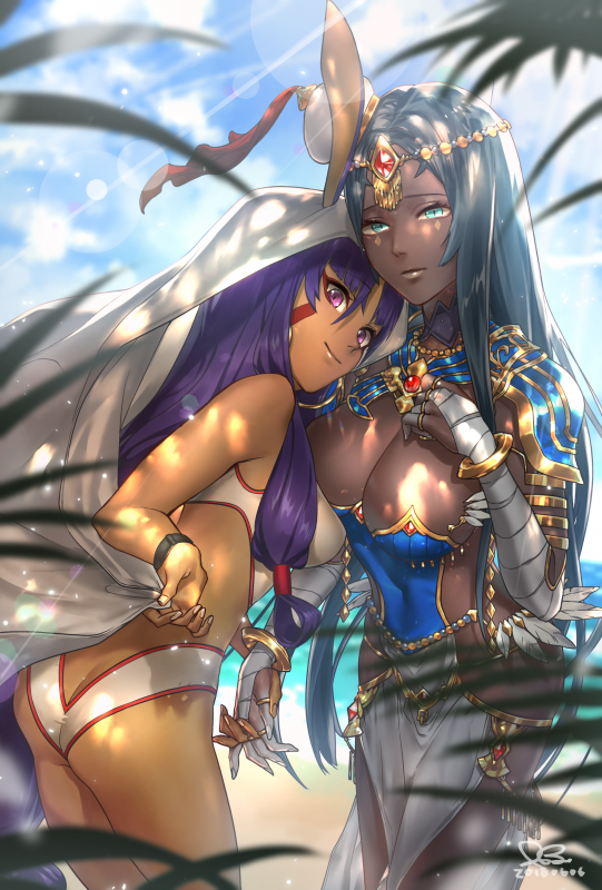 nitocris (fate grand order)+nitocris (swimsuit assassin) (fate)+scheherazade (fate grand order)