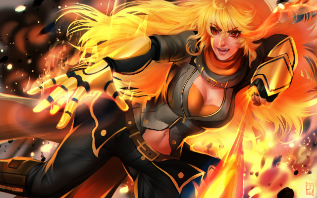 ember celica (rwby)+yang xiao long