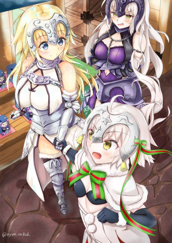 caster (fate zero)+jeanne d'arc (alter) (fate)+jeanne d'arc (fate)+jeanne d'arc (fate) (all)+jeanne d'arc alter santa lily