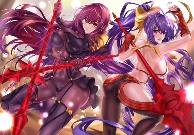 mai natsume+scathach (fate grand order)