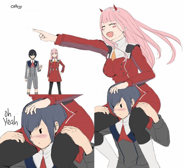 hiro (darling in the franxx)+zero two (darling in the franxx)