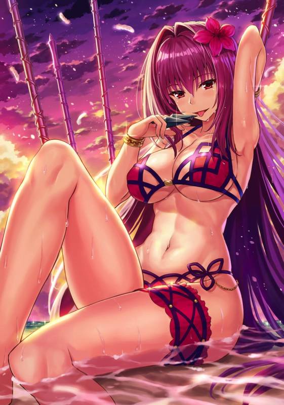 scathach (fate grand order)+scathach (swimsuit assassin) (fate)