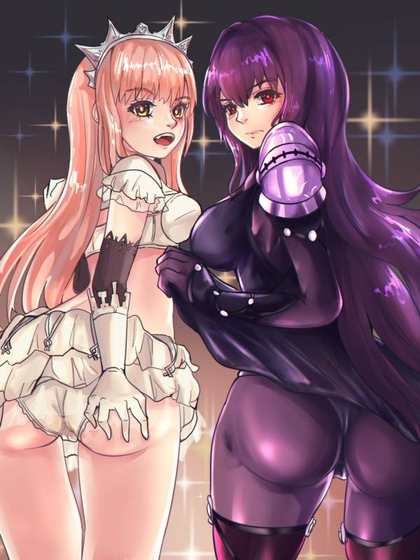medb (fate grand order)+scathach (fate grand order)