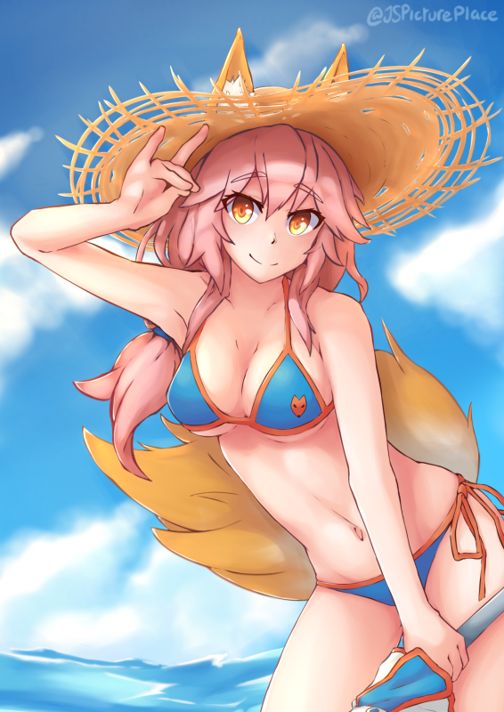 tamamo (fate) (all)+tamamo no mae (swimsuit lancer) (fate)