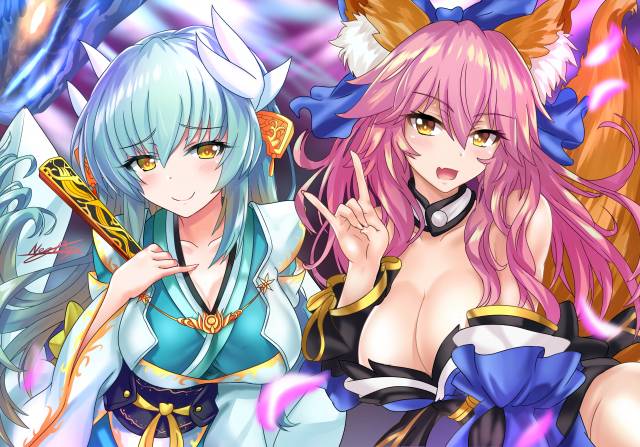 kiyohime (fate grand order)+tamamo (fate) (all)+tamamo no mae (fate)