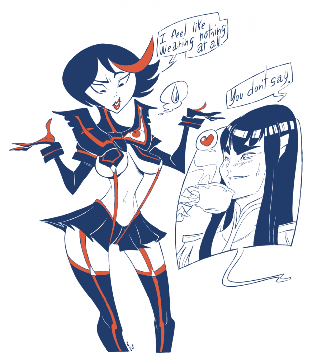 ashi (samurai jack)+kiryuuin satsuki+matoi ryuuko