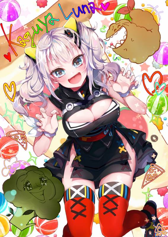 broccoli (kaguya luna)+justin ebiber+kaguya luna (character)