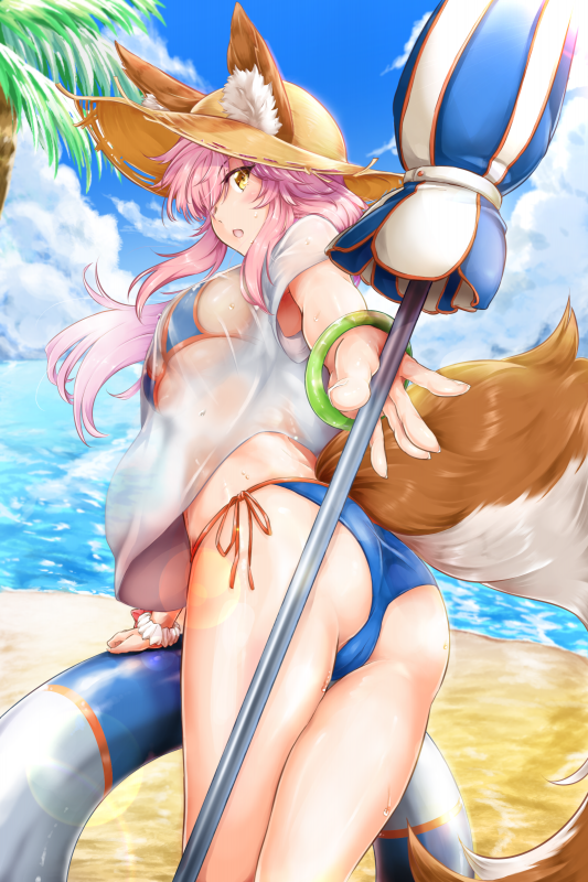 tamamo (fate) (all)+tamamo no mae (swimsuit lancer) (fate)