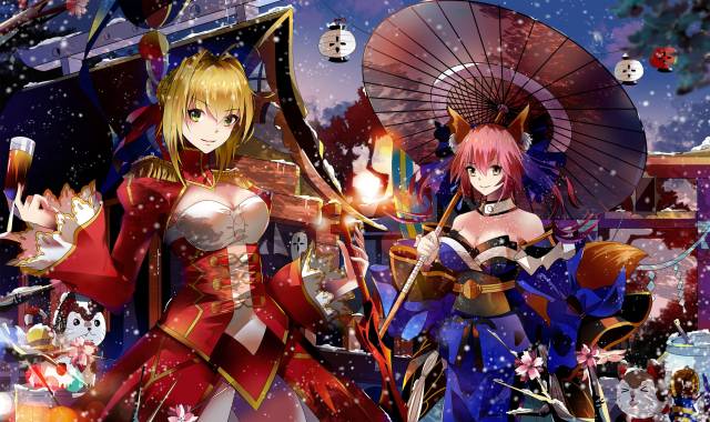 nero claudius (fate)+nero claudius (fate) (all)+tamamo (fate) (all)+tamamo no mae (fate)