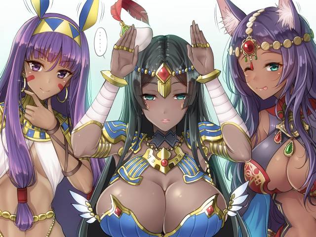 nitocris (fate grand order)+queen of sheba (fate grand order)+scheherazade (fate grand order)